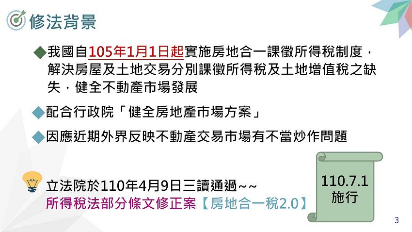所得稅法部分條文修正規定.房地合一稅2.0