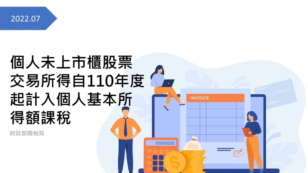 個人未上市櫃股票交易所得自110年度起計入個人基本所得額課稅